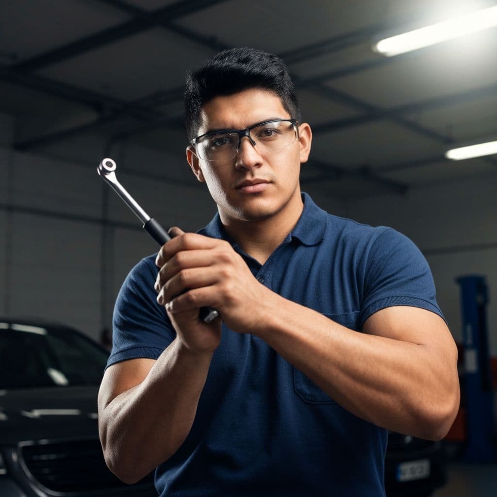 Técnico de LubriVen trabajando en un vehículo